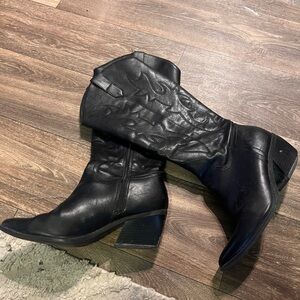 Black Leather Women's Boots